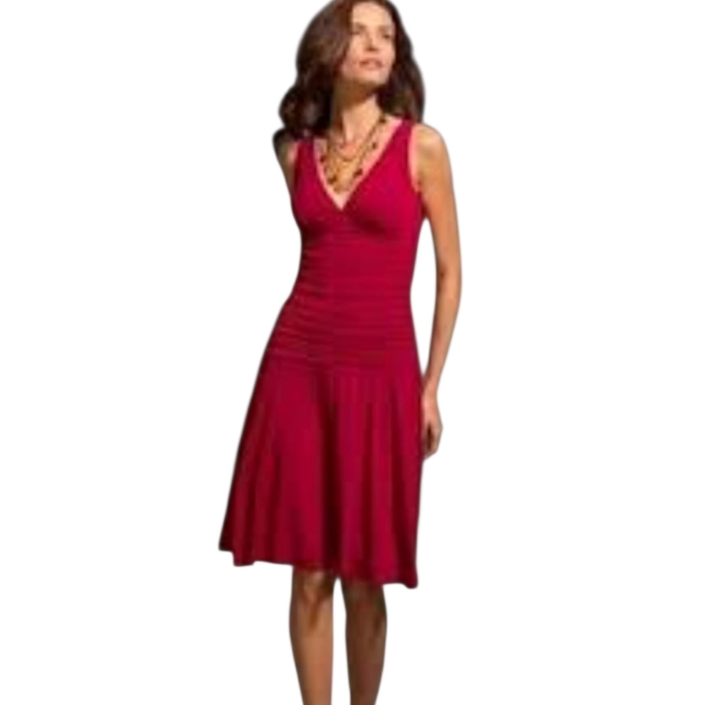 BCBG Red Draped Sleeveless Cocktail Dress Size Small